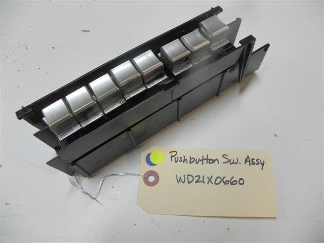 KENMORE DISHWASHER WD21X0660 PUSHBUTTON SWITCH 8 BUTTON USED PART ASSEMBLY KENMORE DISHWASHER WD21X0660 PUSHBUTTON SWITCH 8 BUTTON USED PART ASSEMBLY